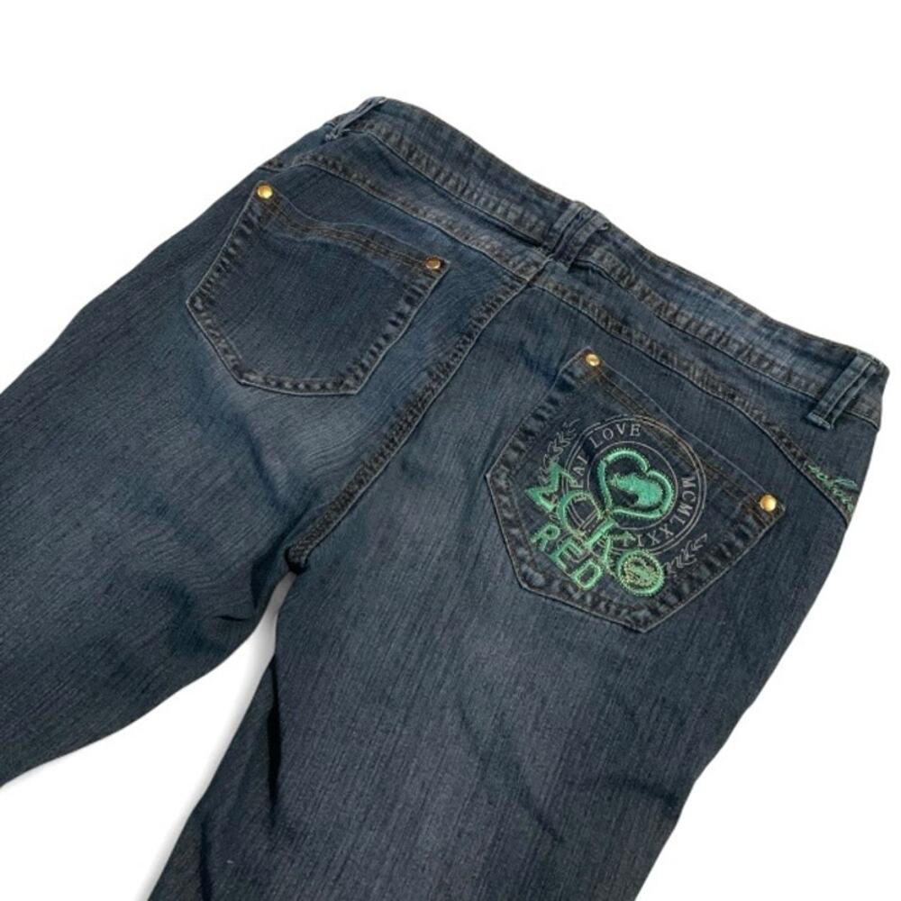 Vintage Y2K Ecko Red Dark Wash Jeans Green Heart Logo 9/10
